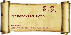 Prikosovits Ders névjegykártya
